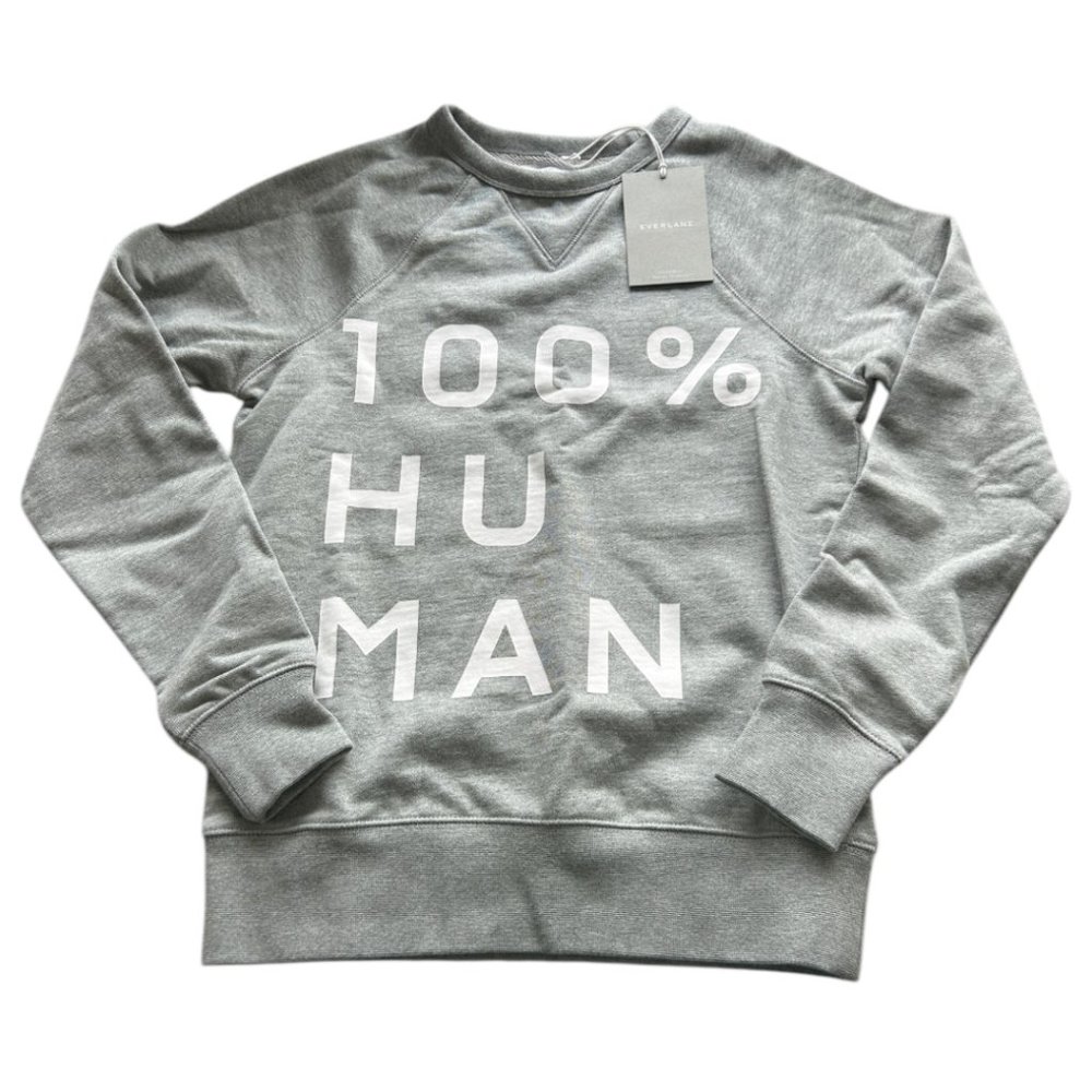 Everlane NWT 100% Human Graphic Print Crew Neck Sweatshirt Womens Size XXXS